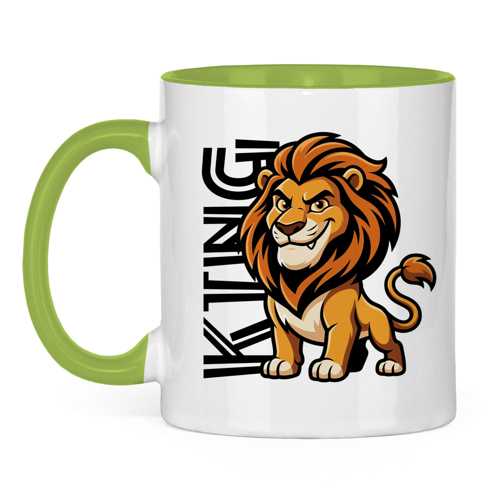 Tasse zweifarbig "The King Lion" (Cartoon Style)
