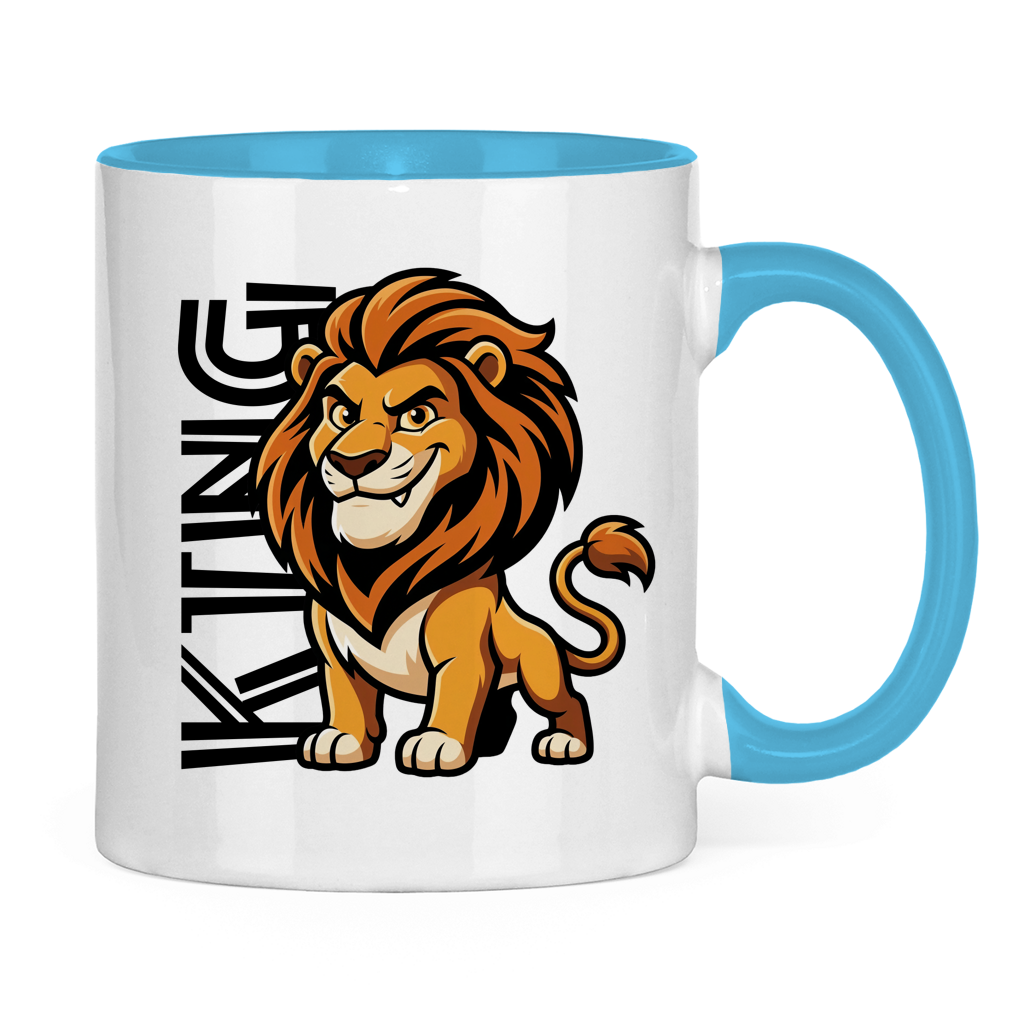 Tasse zweifarbig "The King Lion" (Cartoon Style)