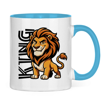 Tasse zweifarbig "The King Lion" (Cartoon Style)