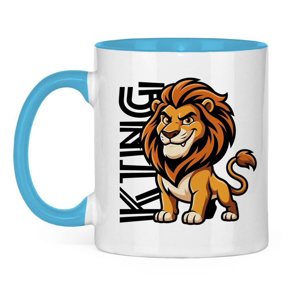 Tasse zweifarbig "The King Lion" (Cartoon Style)