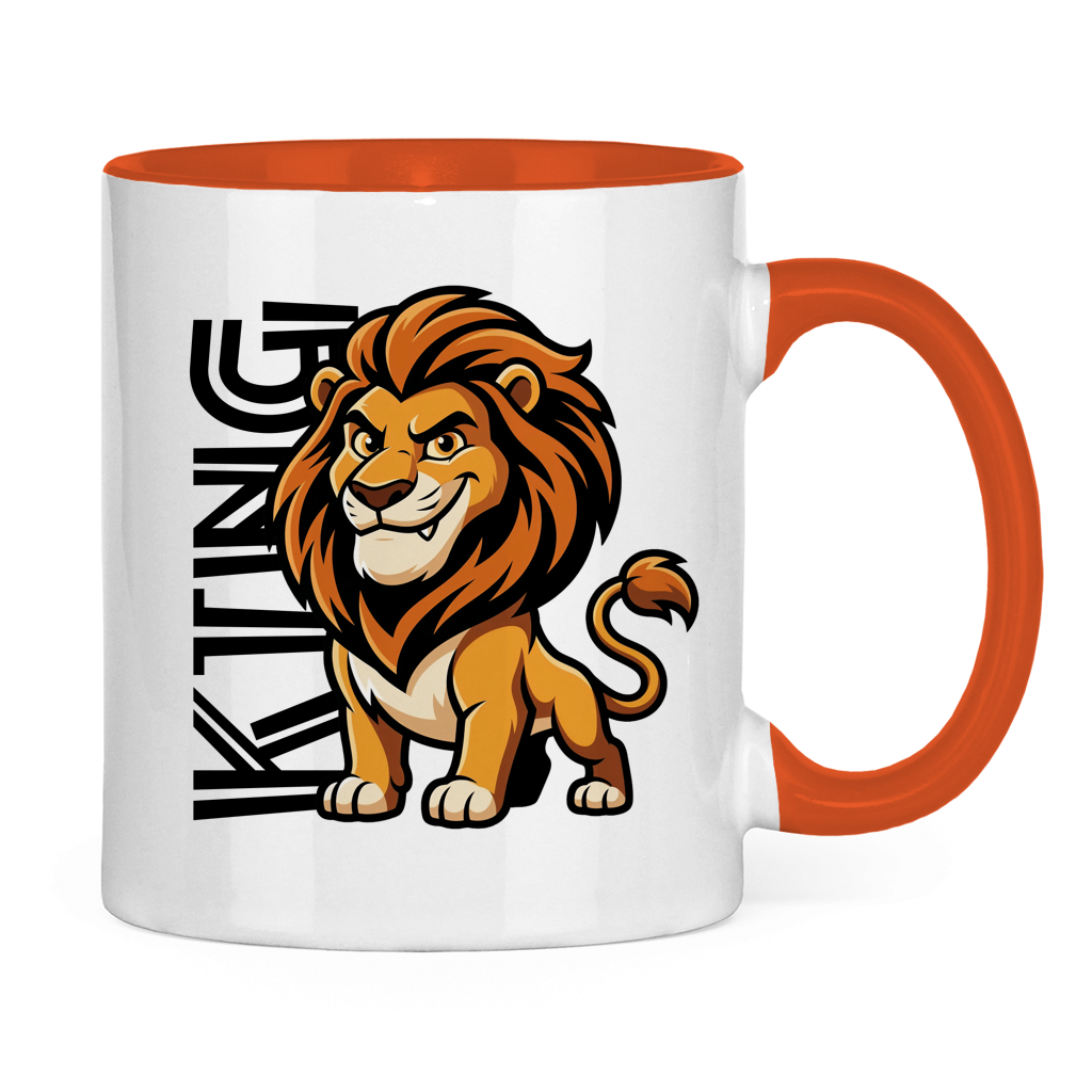 Tasse zweifarbig "The King Lion" (Cartoon Style)