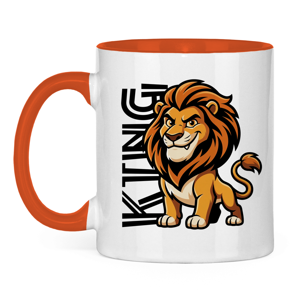 Tasse zweifarbig "The King Lion" (Cartoon Style)