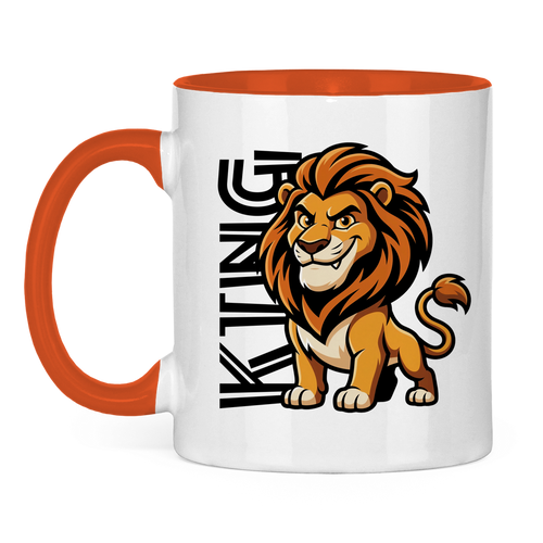 Tasse zweifarbig "The King Lion" (Cartoon Style)