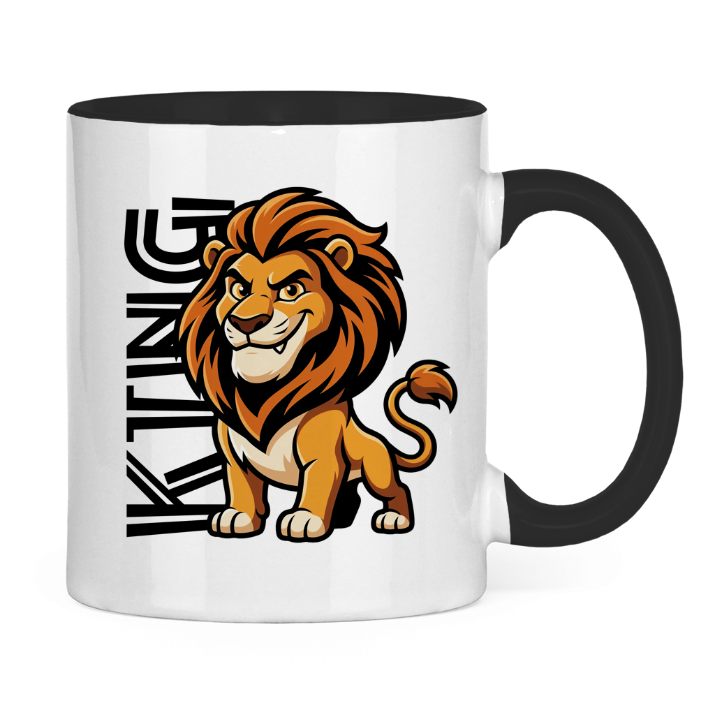 Tasse zweifarbig "The King Lion" (Cartoon Style)