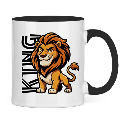 Tasse zweifarbig "The King Lion" (Cartoon Style)