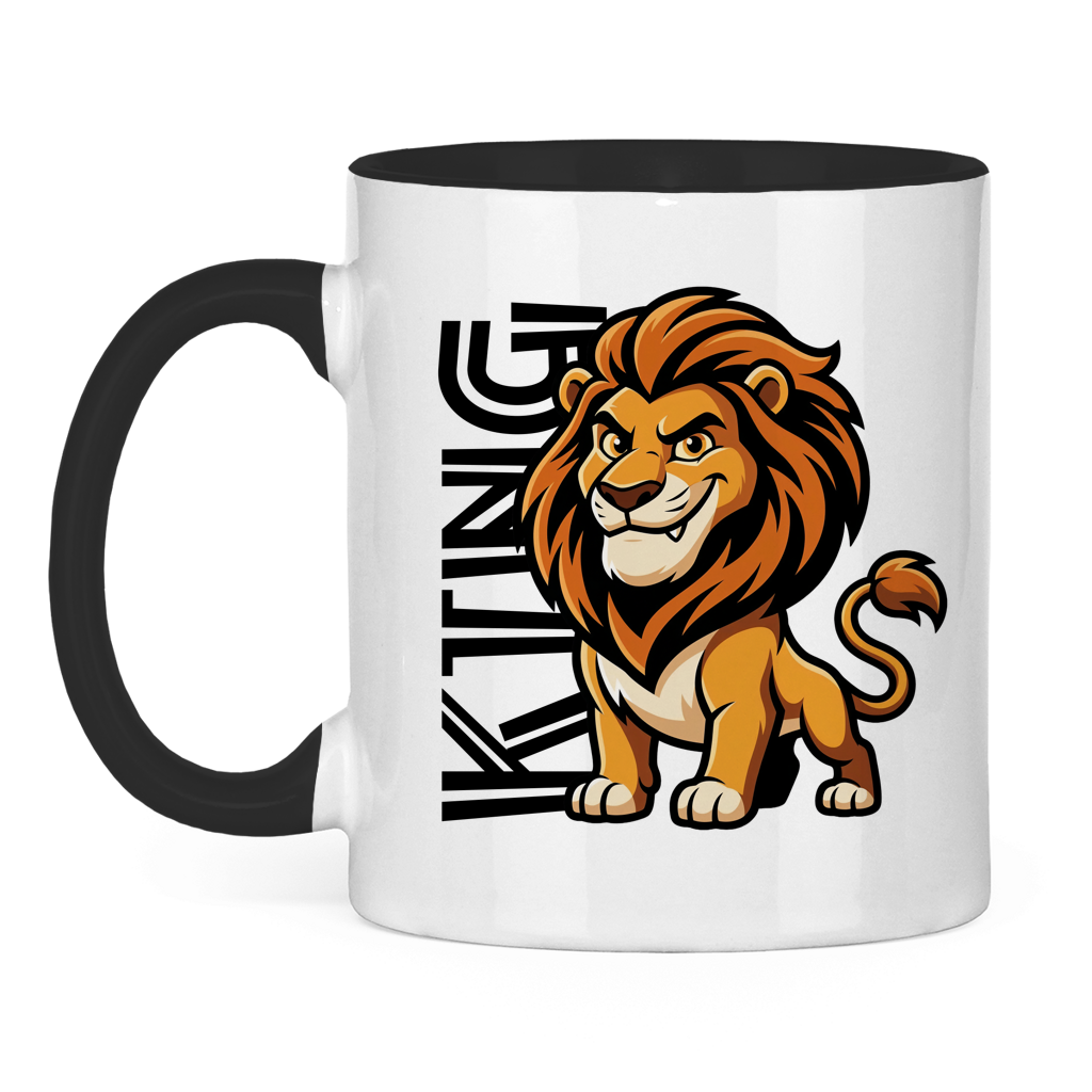 Tasse zweifarbig "The King Lion" (Cartoon Style)