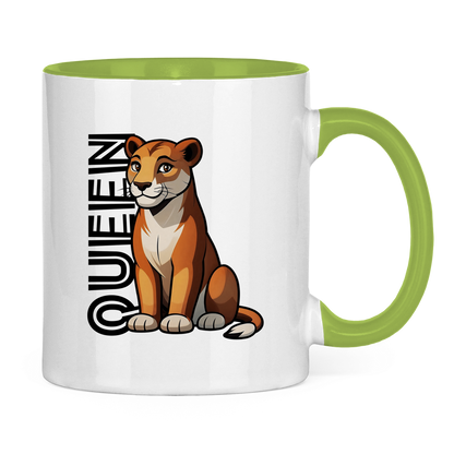 Tasse zweifarbig "The Queen Lioness" (Cartoon Style)
