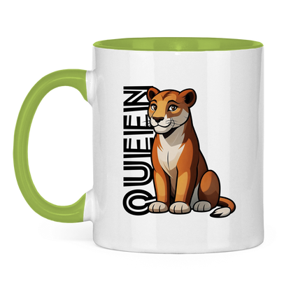 Tasse zweifarbig "The Queen Lioness" (Cartoon Style)