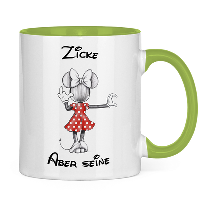 Tasse zweifarbig "Zicke - Aber seine"
