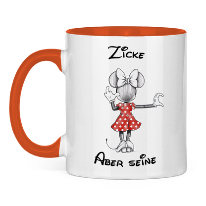 Tasse zweifarbig "Zicke - Aber seine"