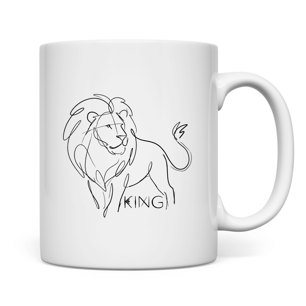 Tasse "The King Lion" (Line Art)