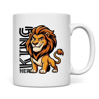 Tasse "Her King Lion" (Cartoon Style)