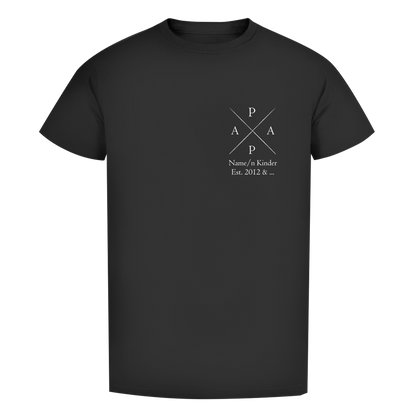 Vatertags T-Shirt - "PAPA" für Namen und Geburtsjahre