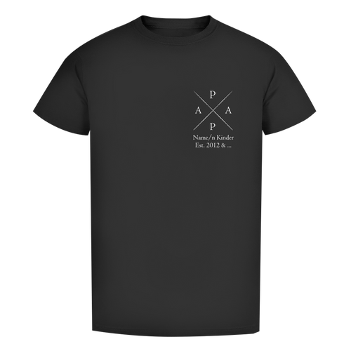 Vatertags T-Shirt - "PAPA" für Namen und Geburtsjahre