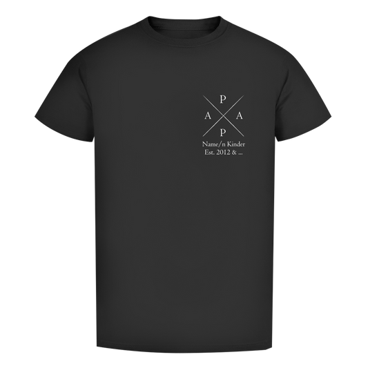 Vatertags T-Shirt - "PAPA" für Namen und Geburtsjahre