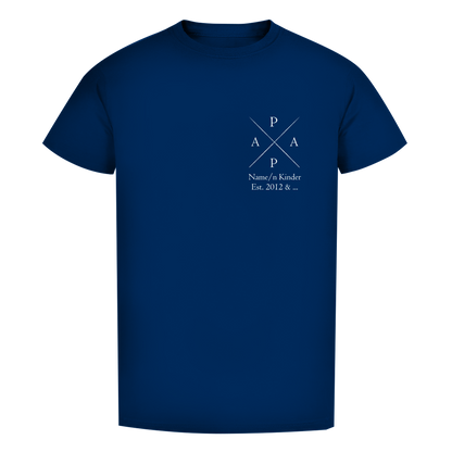 Vatertags T-Shirt - "PAPA" für Namen und Geburtsjahre