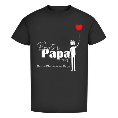 Vatertags T-Shirt - "Bester Papa ever" für Namen