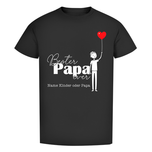 Vatertags T-Shirt - "Bester Papa ever" für Namen