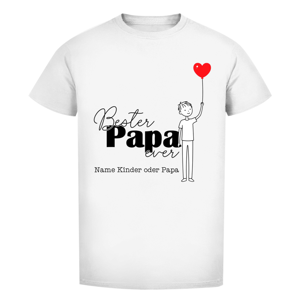 Vatertags T-Shirt - "Bester Papa ever" für Namen