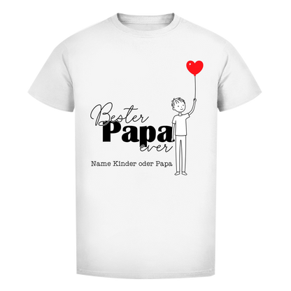 Vatertags T-Shirt - "Bester Papa ever" für Namen
