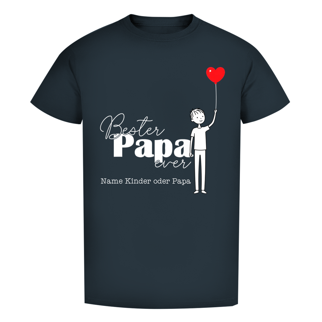 Vatertags T-Shirt - "Bester Papa ever" für Namen