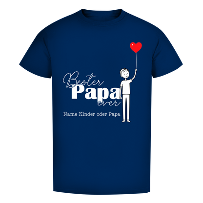 Vatertags T-Shirt - "Bester Papa ever" für Namen
