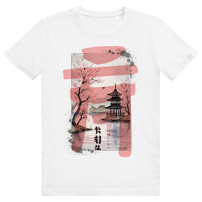 Comfort Cotton+ T-Shirt "Japanische Pagode am Wasser"