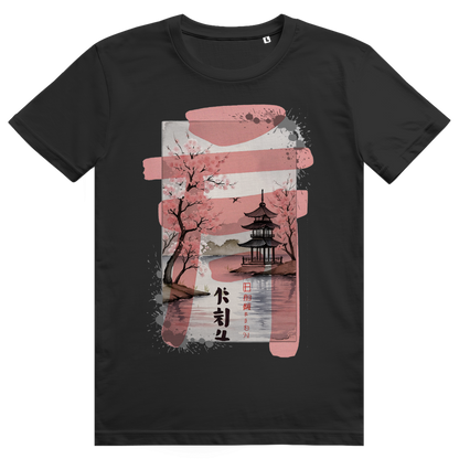 Comfort Cotton+ T-Shirt "Japanische Pagode am Wasser"