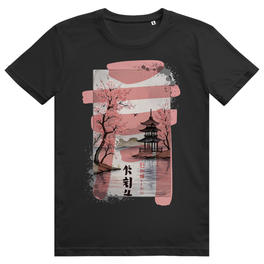 Comfort Cotton+ T-Shirt "Japanische Pagode am Wasser"