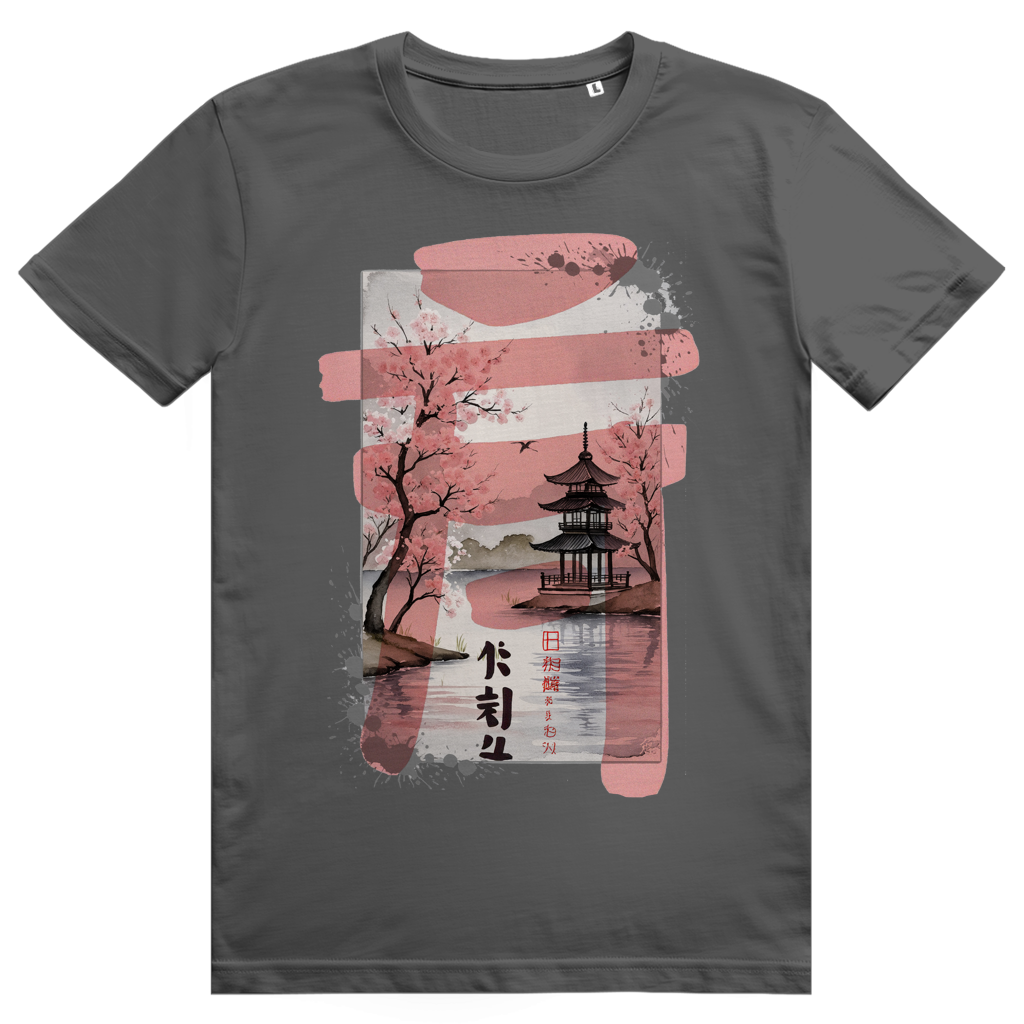 Comfort Cotton+ T-Shirt "Japanische Pagode am Wasser"