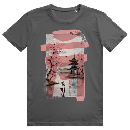 Comfort Cotton+ T-Shirt "Japanische Pagode am Wasser"