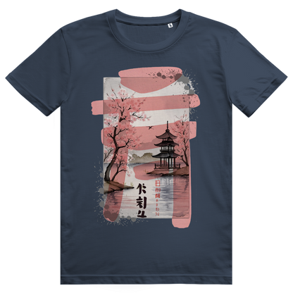 Comfort Cotton+ T-Shirt "Japanische Pagode am Wasser"