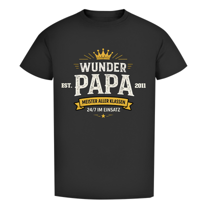 Herren T-Shirt - "Wunder Papa" - EST.  Jahreszahl