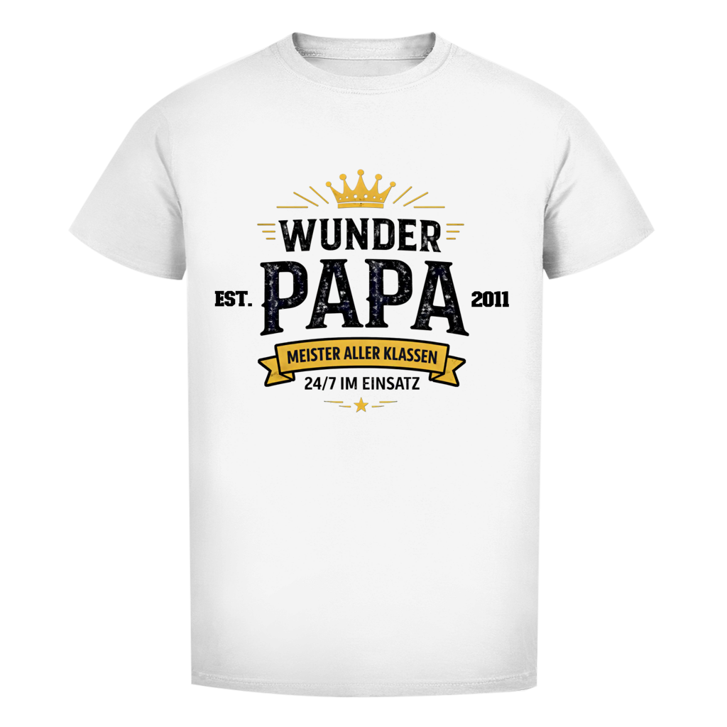 Herren T-Shirt - "Wunder Papa" - EST.  Jahreszahl
