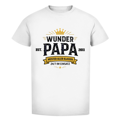 Herren T-Shirt - "Wunder Papa" - EST.  Jahreszahl