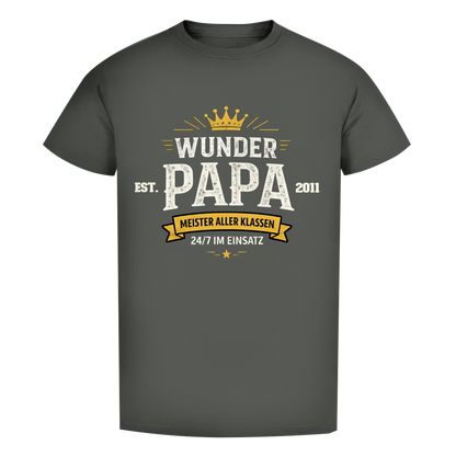 Herren T-Shirt - "Wunder Papa" - EST.  Jahreszahl