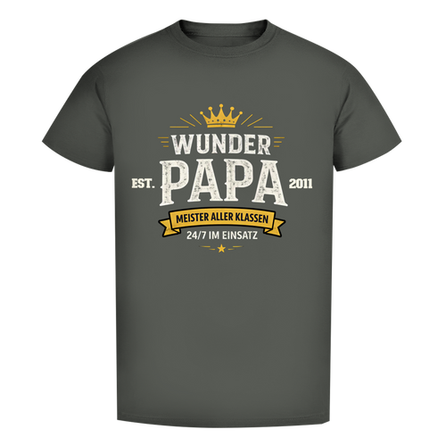 Herren T-Shirt - "Wunder Papa" - EST.  Jahreszahl