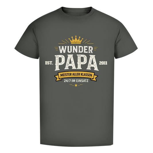 Herren T-Shirt - "Wunder Papa" - EST.  Jahreszahl