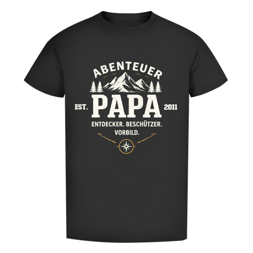 Herren T-Shirt - "Abenteuer Papa" - EST.  Jahreszahl