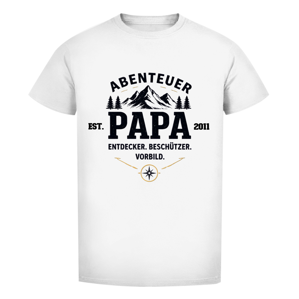 Herren T-Shirt - "Abenteuer Papa" - EST.  Jahreszahl