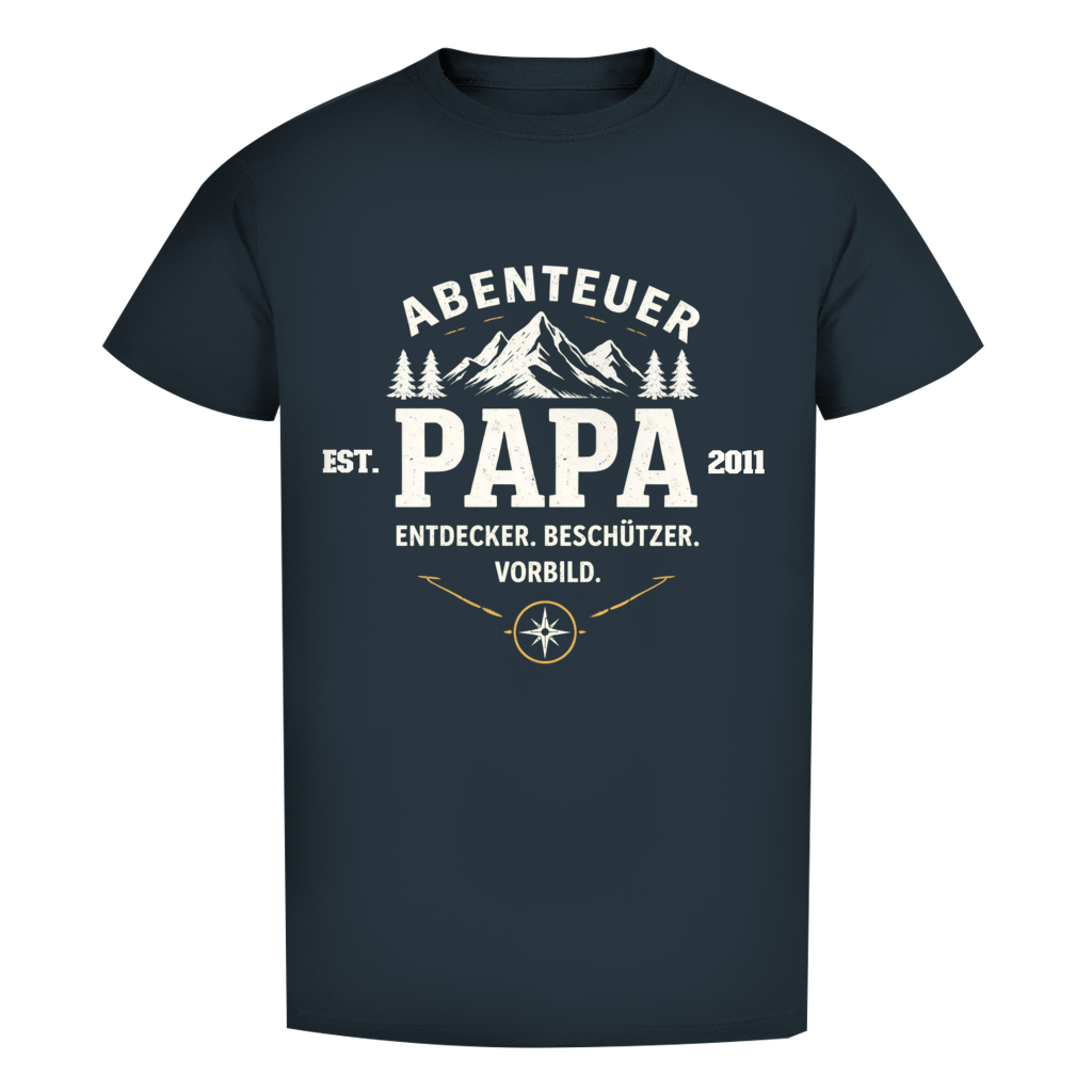 Herren T-Shirt - "Abenteuer Papa" - EST.  Jahreszahl