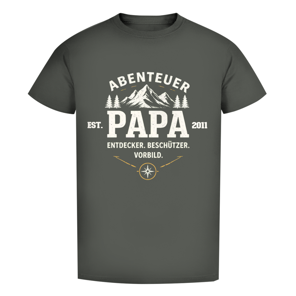Herren T-Shirt - "Abenteuer Papa" - EST.  Jahreszahl