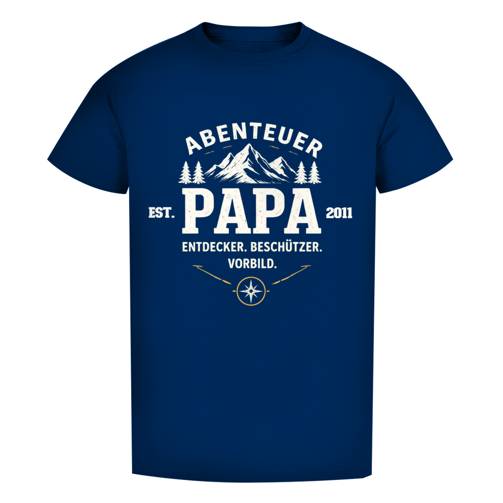 Herren T-Shirt - "Abenteuer Papa" - EST.  Jahreszahl