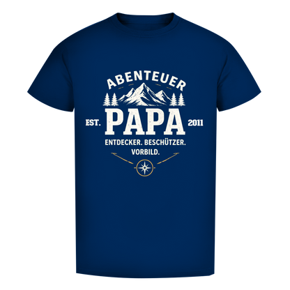 Herren T-Shirt - "Abenteuer Papa" - EST.  Jahreszahl
