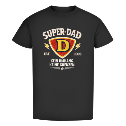 Herren T-Shirt - "Super-Dad" - EST.  Jahreszahl