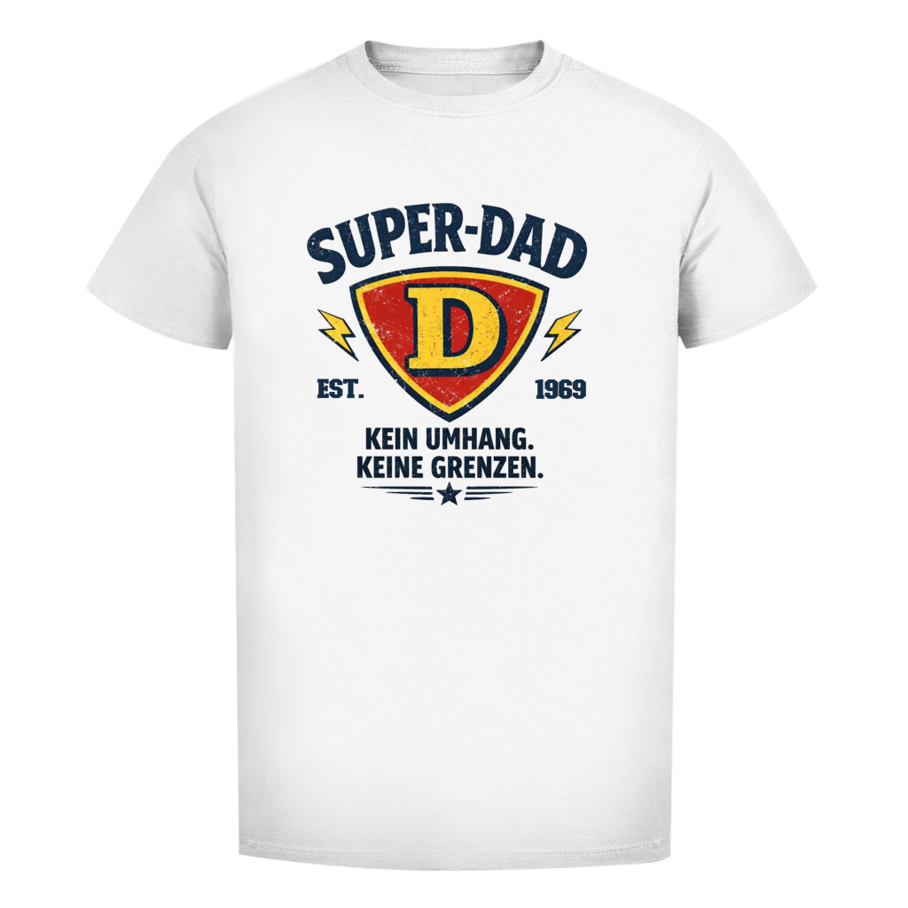 Herren T-Shirt - "Super-Dad" - EST.  Jahreszahl