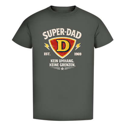 Herren T-Shirt - "Super-Dad" - EST.  Jahreszahl