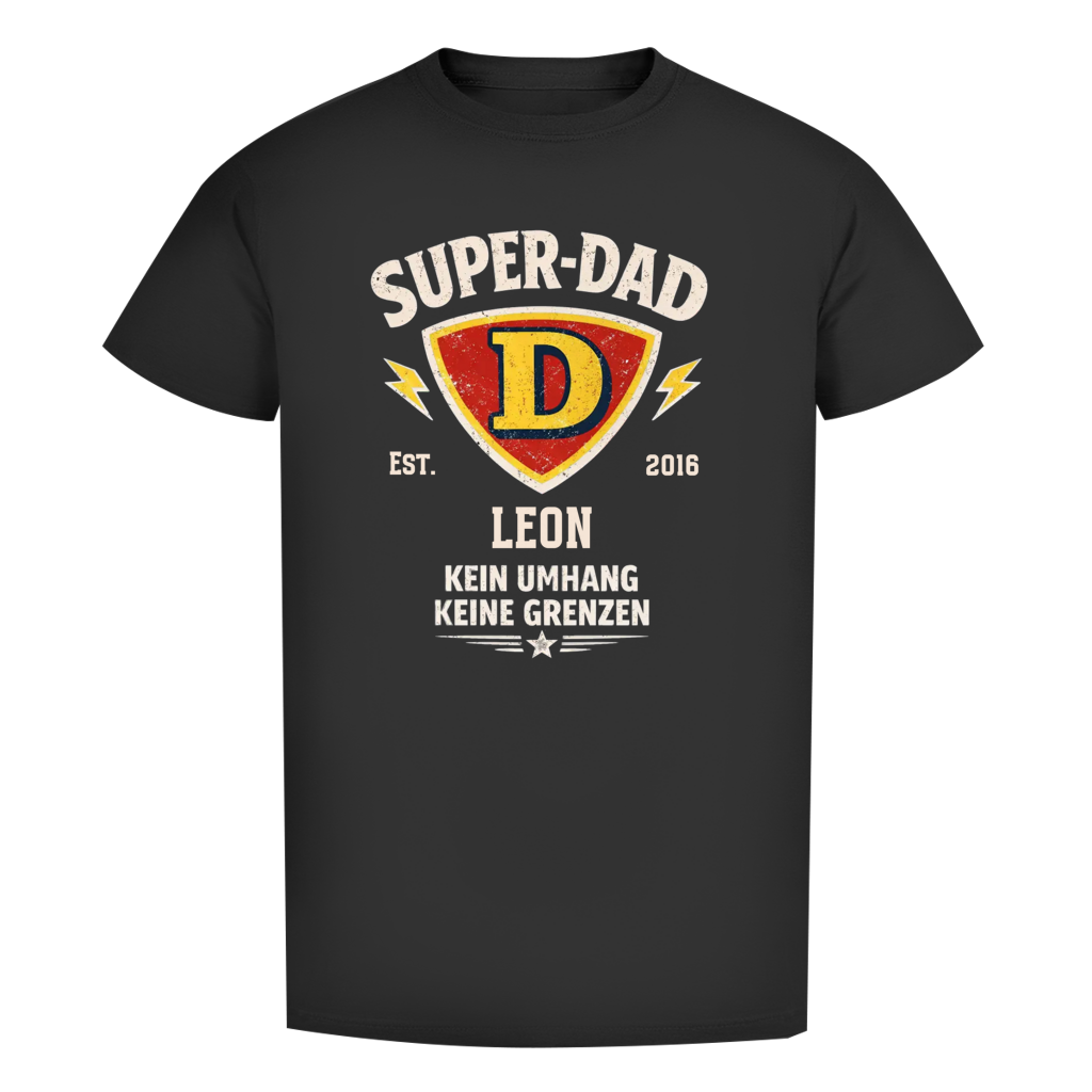 Herren T-Shirt - "Super-Dad" - EST.  Jahreszahl / Namen