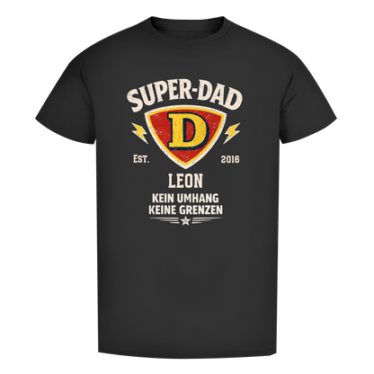 Herren T-Shirt - "Super-Dad" - EST.  Jahreszahl / Namen