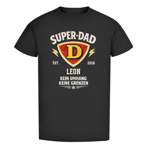 Herren T-Shirt - "Super-Dad" - EST.  Jahreszahl / Namen